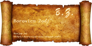Borovics Zoé névjegykártya